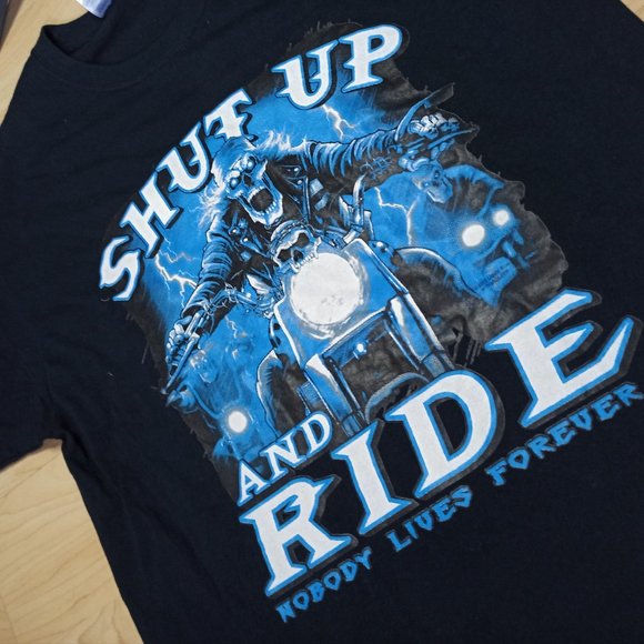 š„Vintage Motorcycle Hell Rider Skeleton Teeš„ - Picture 2 of 5